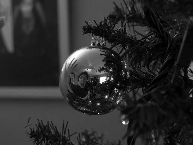 P1050363.JPG - Self portrait - Trapped in a bauble!